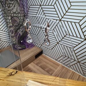 Elegant Gold toned and Crystal TearDrop Earrings